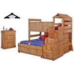 Full Caster Bed Frame, Ends, and Loft Stairway Chest