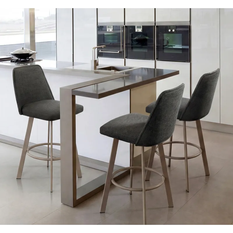 Sofia Counter Swivel Stool w/Rectangular Metal Legs