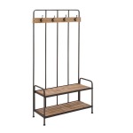 Metal & Wood Coat Rack