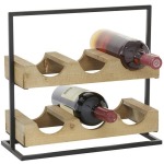 Metal Wood Wine Holder
