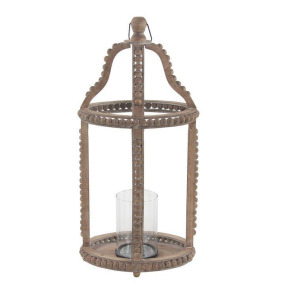 Reclaimed Wood Beaded Candle Lantern