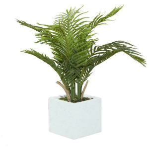 White Fiberglass Fern Artificial Plant