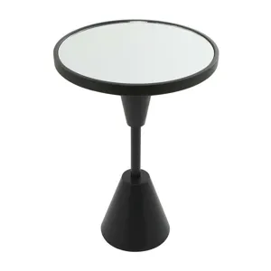 Black Metal Mirrored Accent Table