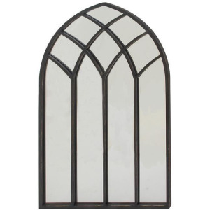 Black Metal Arched Wall Mirror