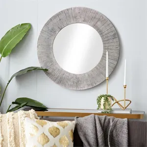 Grey Modern Aluminum Wall Mirror