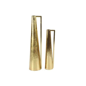 Gold Metal Vase, Set of 2