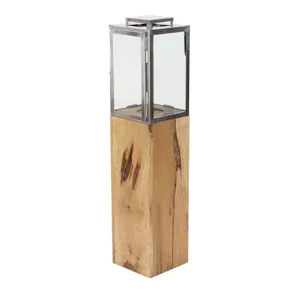 Wood Steel Glass Lantern