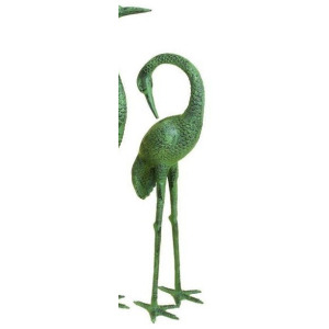 Green Aluminum Coastal Crane 35" Garden Sculpture