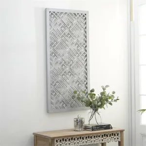 White Wood Farmhouse Abstract Wall Decor