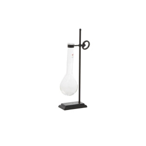 Glass Beaker Vase with Black Metal Stand