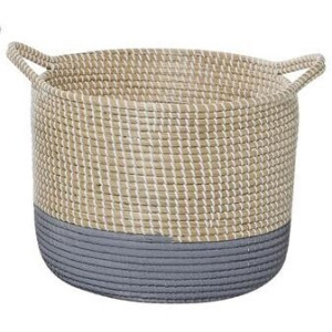 Brown Sea Grass Contemporary Storage Basket - Small