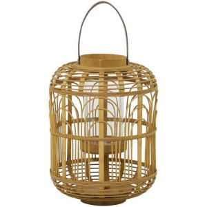 Bamboo Wood Handmade Candle Lantern with Handle