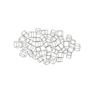 Black Metal Geometric 3D Layered Wire Cube Home Wall Decor