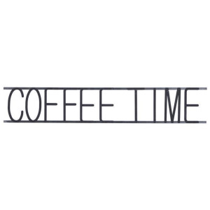 Black Metal Modern Words & Text Wall Decor - Coffee Time