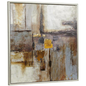 Abstract Framed Wall Art with Silver Frame