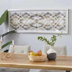 Multi Colored Cotton Abstract Framed Wall Art
