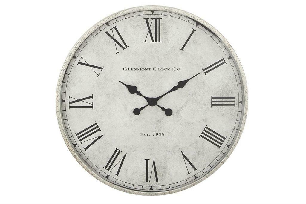 White Traditional Metal Wall Clock 22662 by UMA Enterprise at Missouri