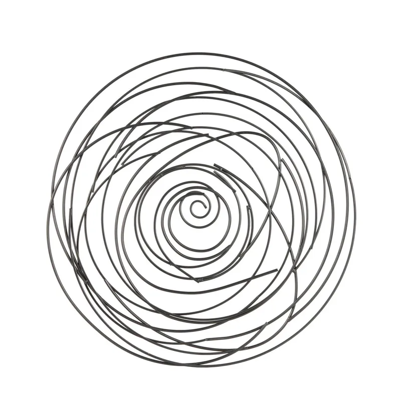 Black Metal Abstract Round Overlapping Lines Home Wall Decor, 36" x 1" x 36"