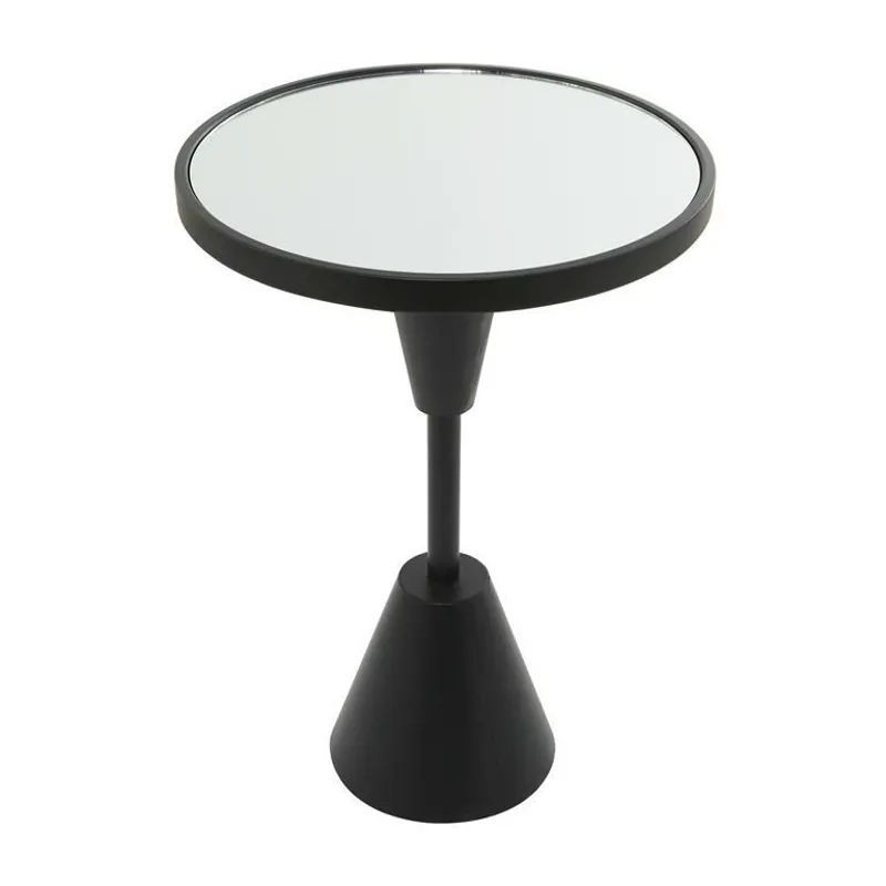 Black Metal Mirrored Accent Table