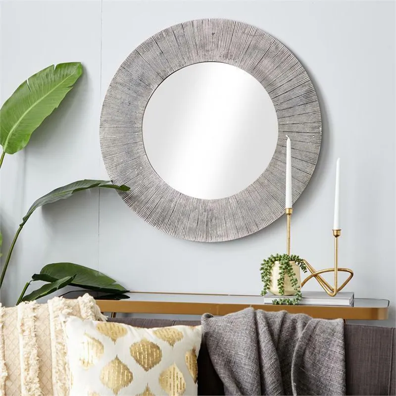 Grey Modern Aluminum Wall Mirror