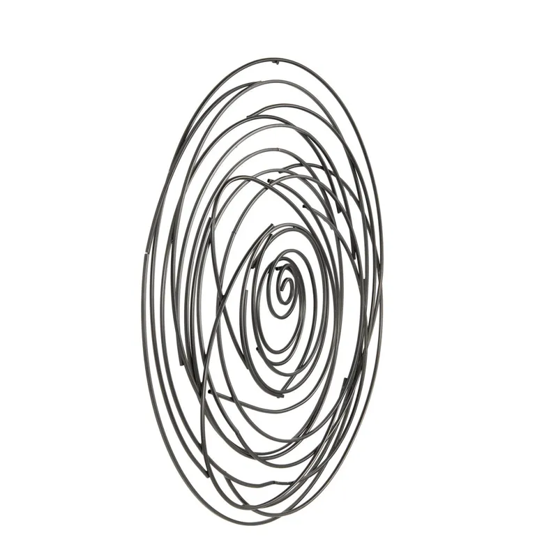 Black Metal Abstract Round Overlapping Lines Home Wall Decor, 36" x 1" x 36"