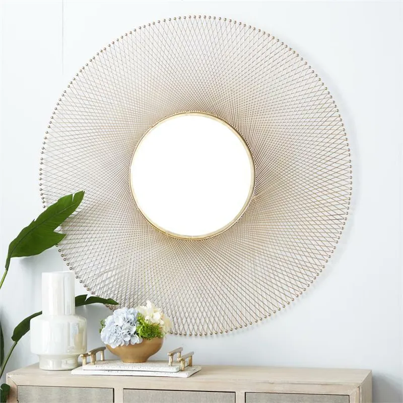 Gold Modern Metal Wall Mirror