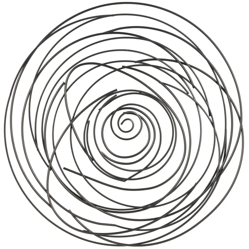 Black Metal Abstract Round Overlapping Lines Home Wall Decor, 36" x 1" x 36"