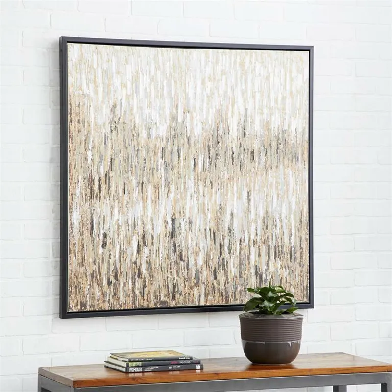 Multi Colored Earth Tone Abstract Acrylic Painting