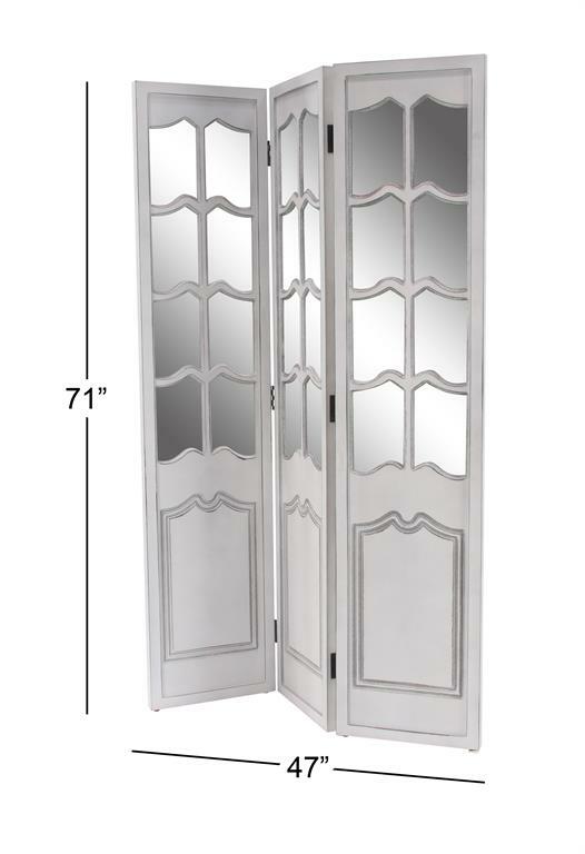 White Wood Farmhouse Room Divider Screen 98181 by UMA Enterprise at