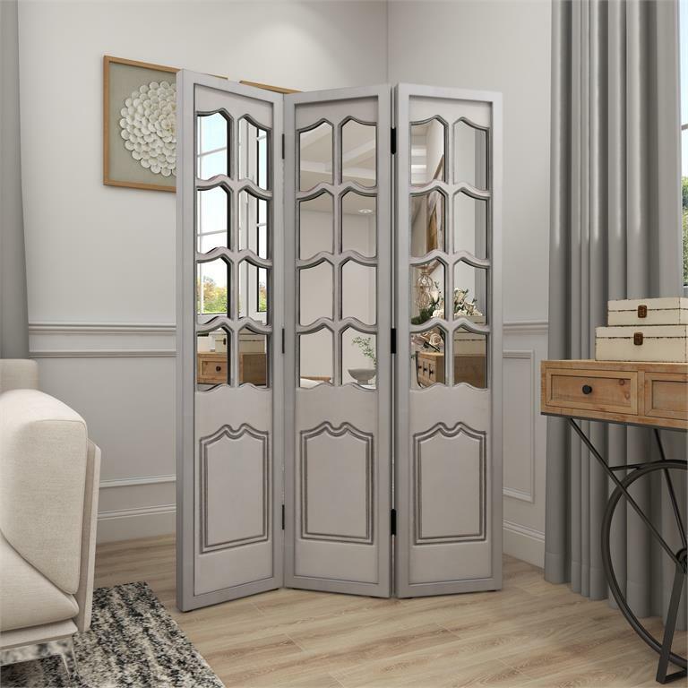 White Wood Farmhouse Room Divider Screen 98181 by UMA Enterprise at