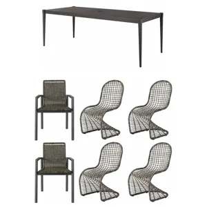 DINING TABLE 4 SIDES & 2 ARM