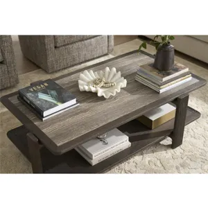 Modern Sable and Stone Cocktail Table