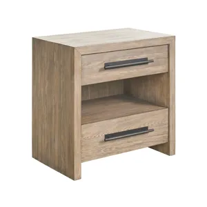 Boulder Two Drawer Nightstand - Silo with a white background