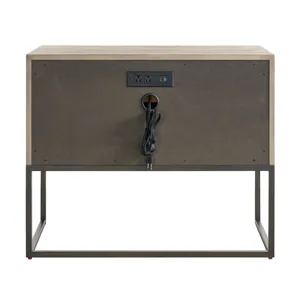 Boulder Metal Base Nightstand - Silo with a white background