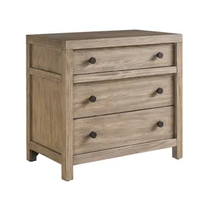 Boulder Three Drawer Nightstand - Silo with a white background