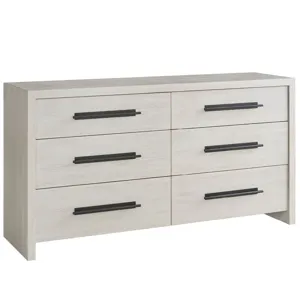 River Rock Six Drawer Dresser - Silo with a white background