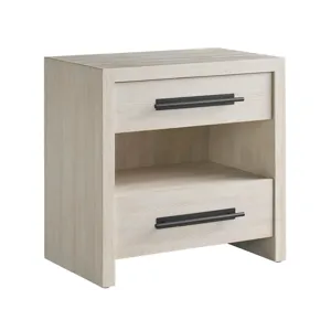 River Rock Two Drawer Nightstand - Silo with a white background