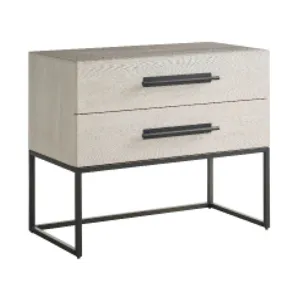 River Rock Metal Base Nightstand - Silo with a white background