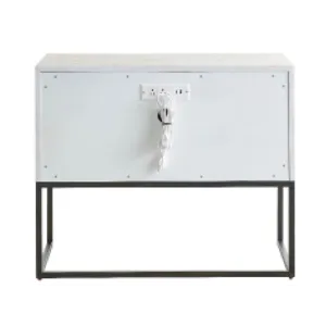 River Rock Metal Base Nightstand