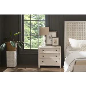 River Rock Three Drawer Nightstand - Multiple item room scene