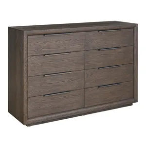 Sable Eight Drawer Dresser - Silo with a white background