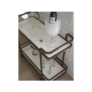 Modern Aged Gold Bar Cart