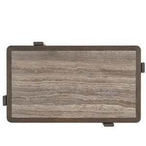 Modern Sable and Stone Cocktail Table