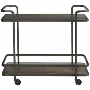 Modern Smoked Bronze Bar Cart