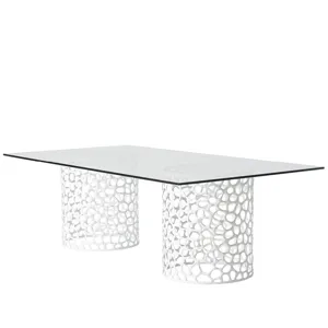 Coral Rectangle Dining Table - Silo with a white background
