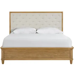 Brindle Upholstered Bed Queen - Silo with a white background