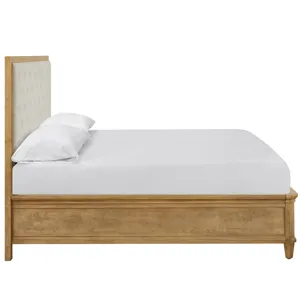 Brindle Upholstered Bed Queen - Silo with a white background