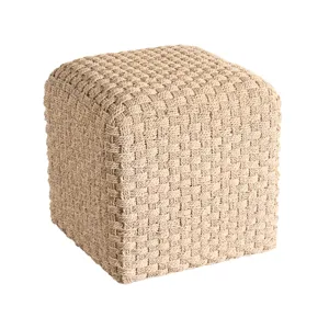 Woven Pouf - Silo with a white background