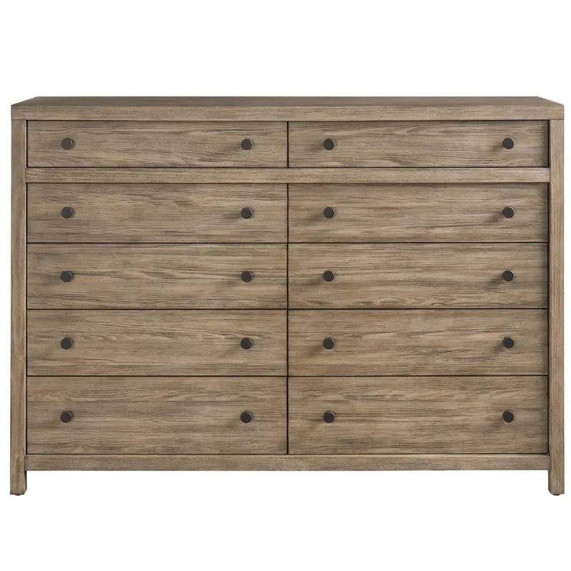 Boulder Ten Drawer Dresser - Silo with a white background