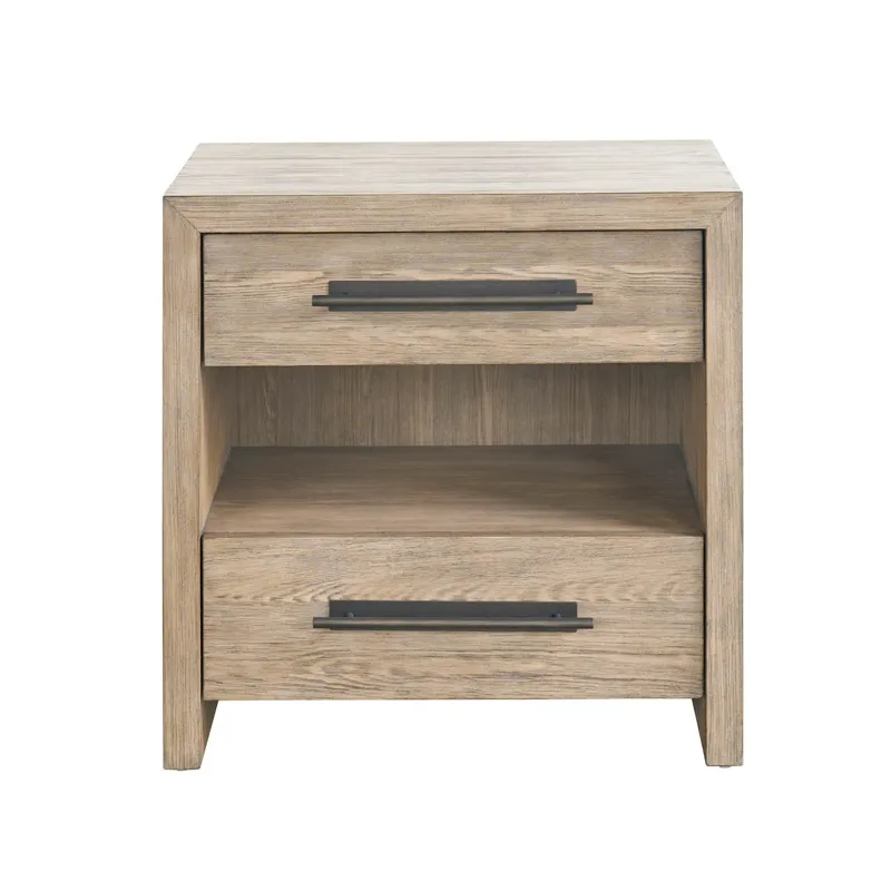 Boulder Two Drawer Nightstand - Silo with a white background